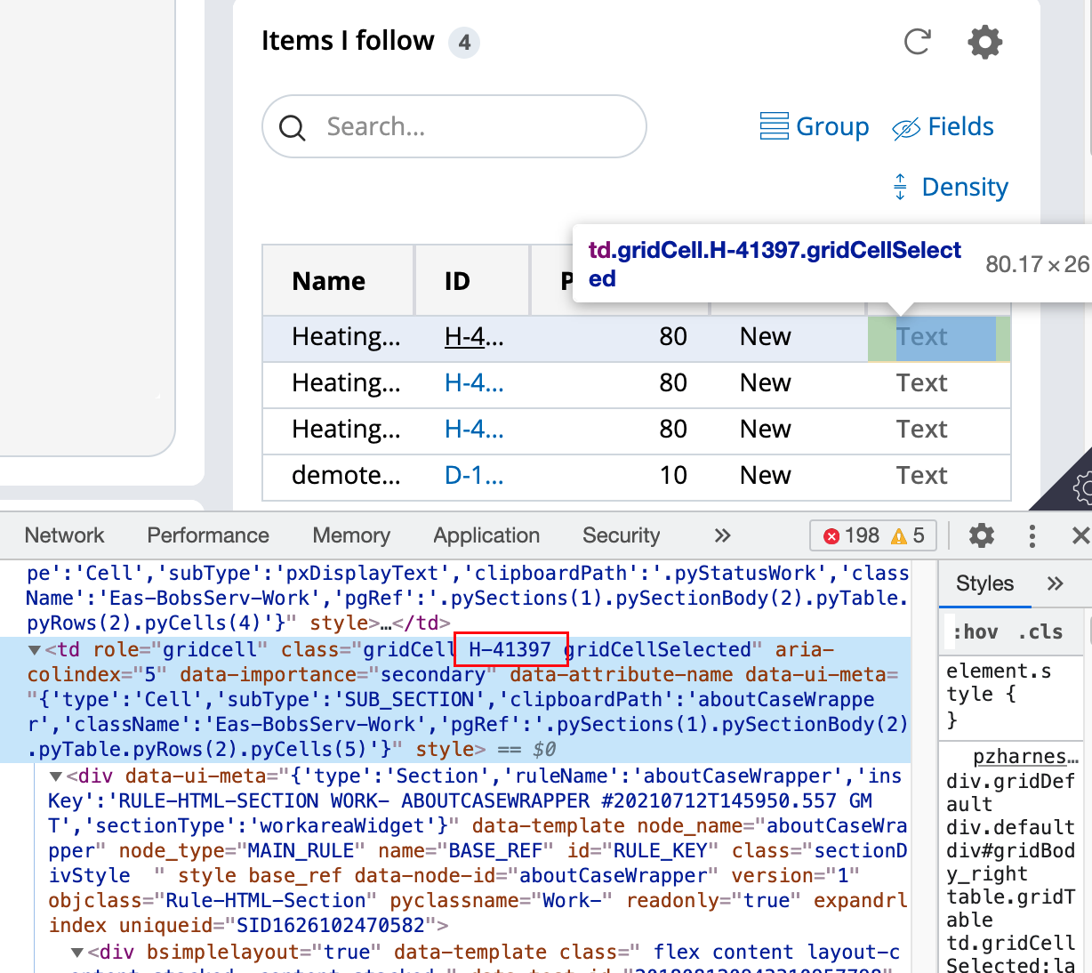 how to conditionally change row background color for optimized cosmos